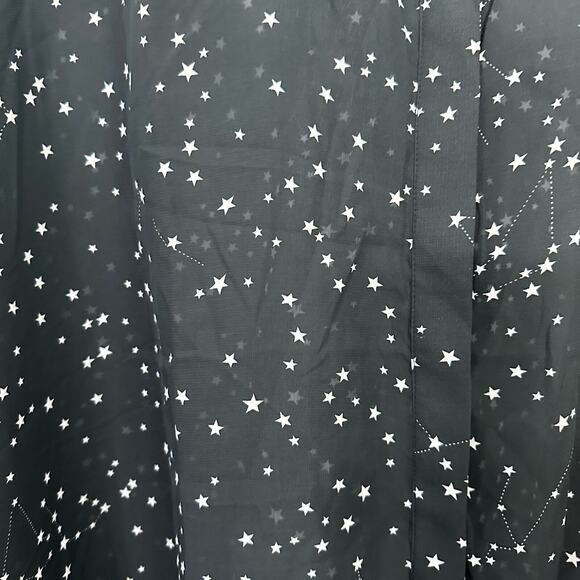 Hot Topic Button Shirt Womens Medium Stars Goth Astrology Witch Black Semi Sheer - Picture 4 of 7